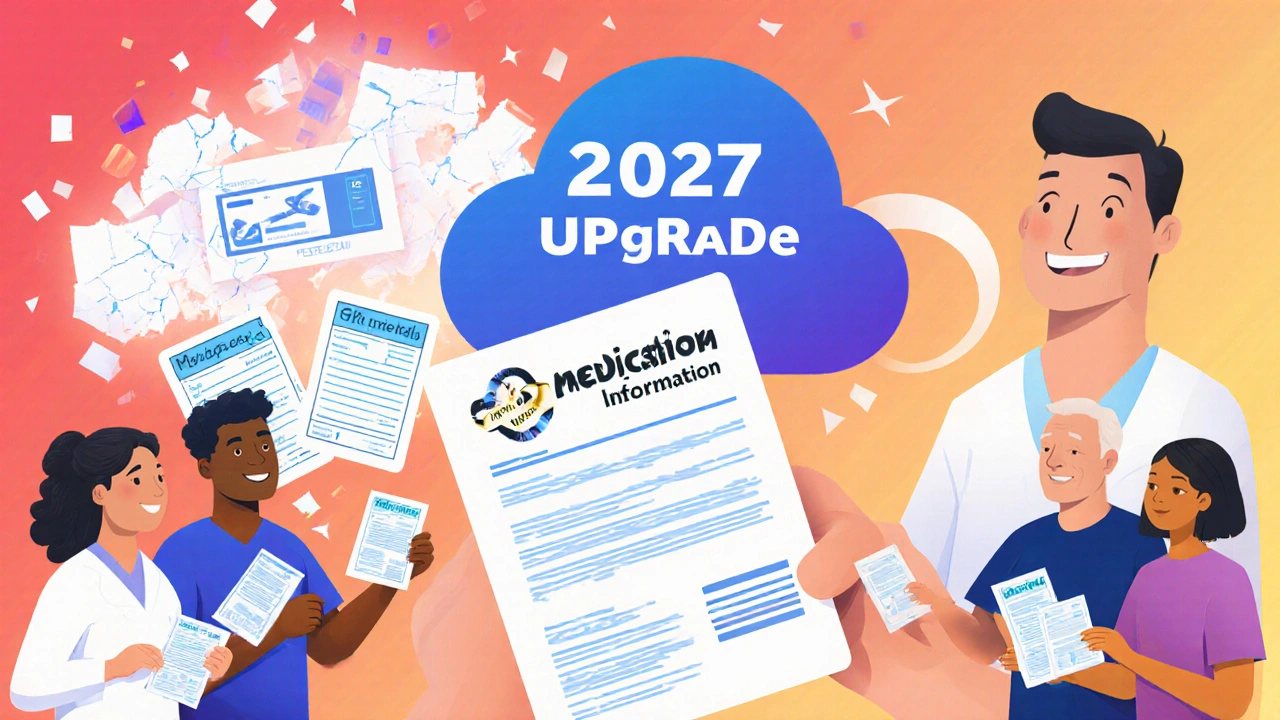 Patients receive new standardized Patient Medication Information cards in 2027.